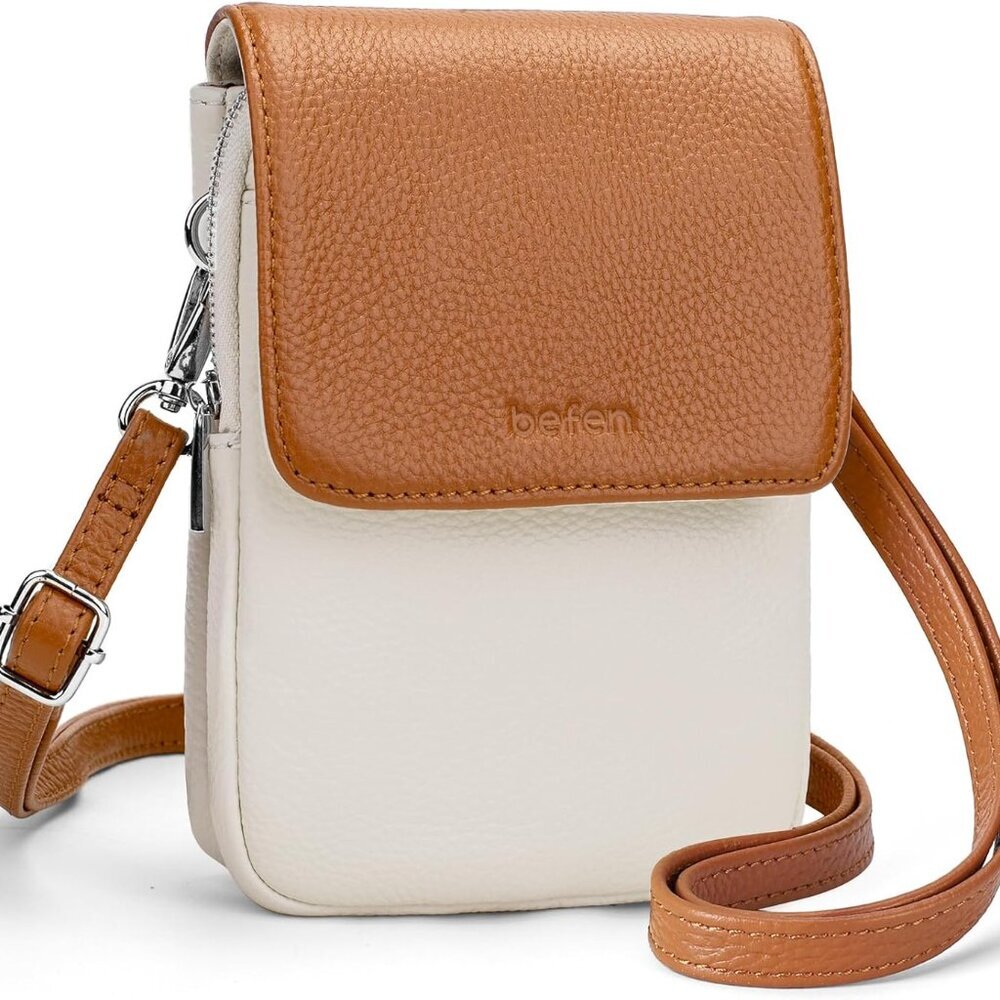 Genuine Leather Small Crossbody Bags for Women, Cell Phone Cross body Purse Bag